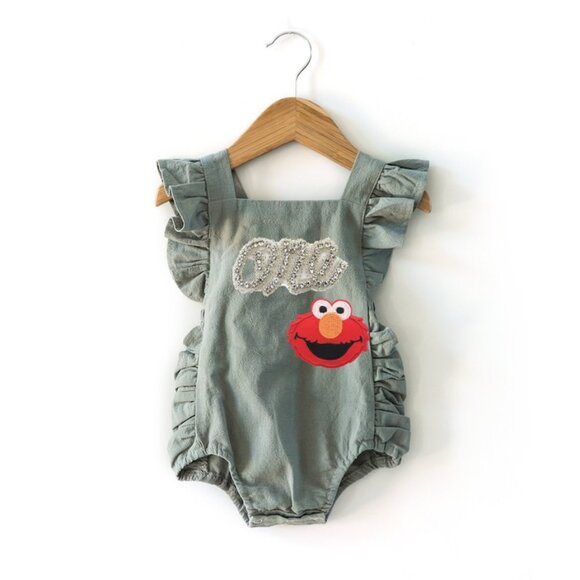 Elmo Girl Romper Outfit Elmo Clothes Elmo Dress Sesame Street first Birthday